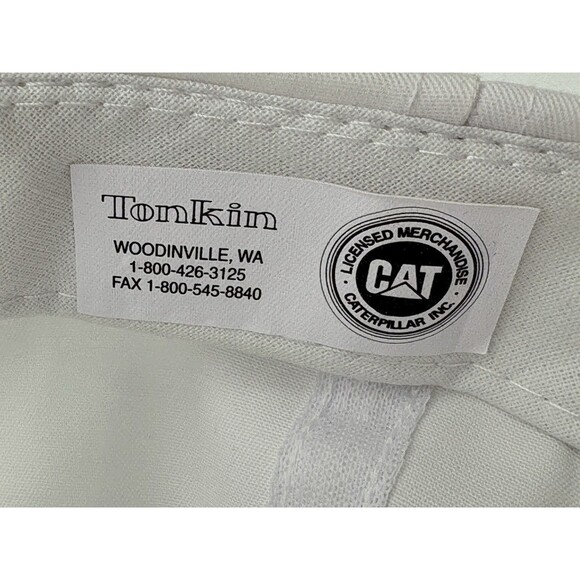 Vintage CAT Caterpillar Patch Construction Trucker Rope Hat Snapback Cap White - Picture 7 of 9